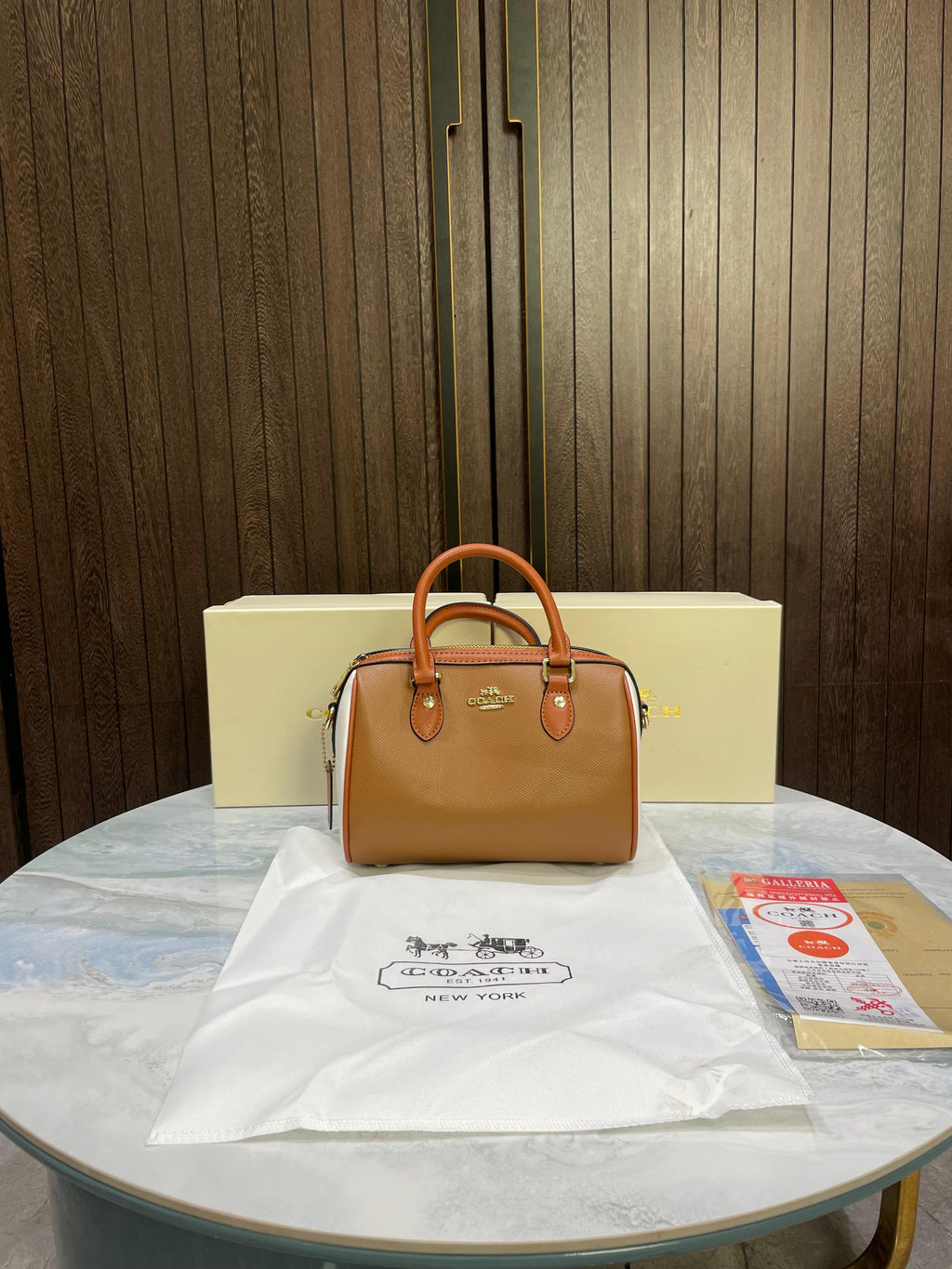 COACH ROWAN LOGO LEATHER SMALL SNATCHEL