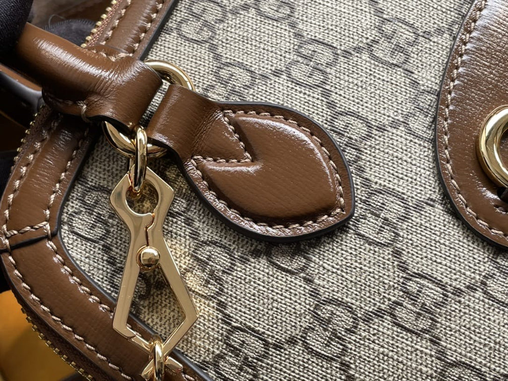 GUCCI HORSEBIT TOP HANDLEBAG LEATHER CANVAS