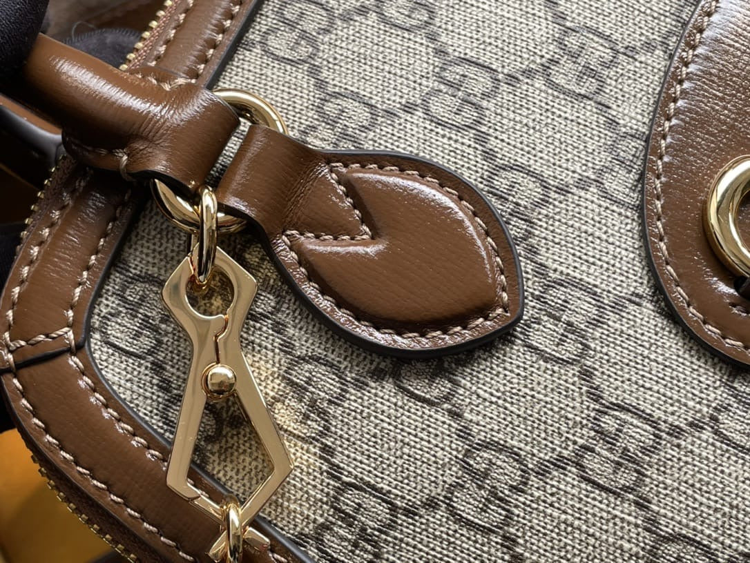 GUCCI HORSEBIT TOP HANDLEBAG LEATHER CANVAS