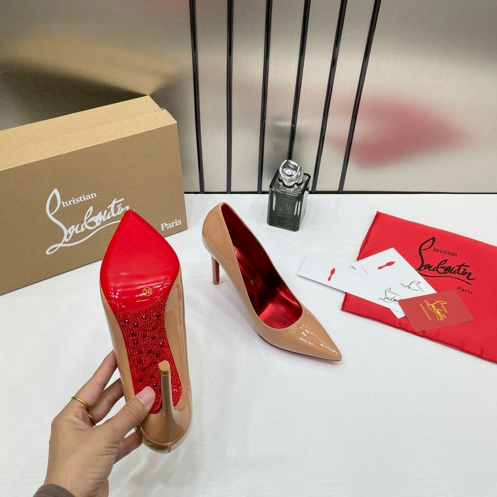 CHRISTIAN LOUBOUTIN MISS IRIZA 10 WHITE SPARKLE BOTTOM Z HEELS