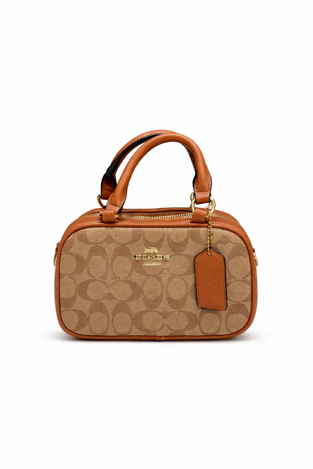 COACH TAUPE LOGO MINI SNATCHEL