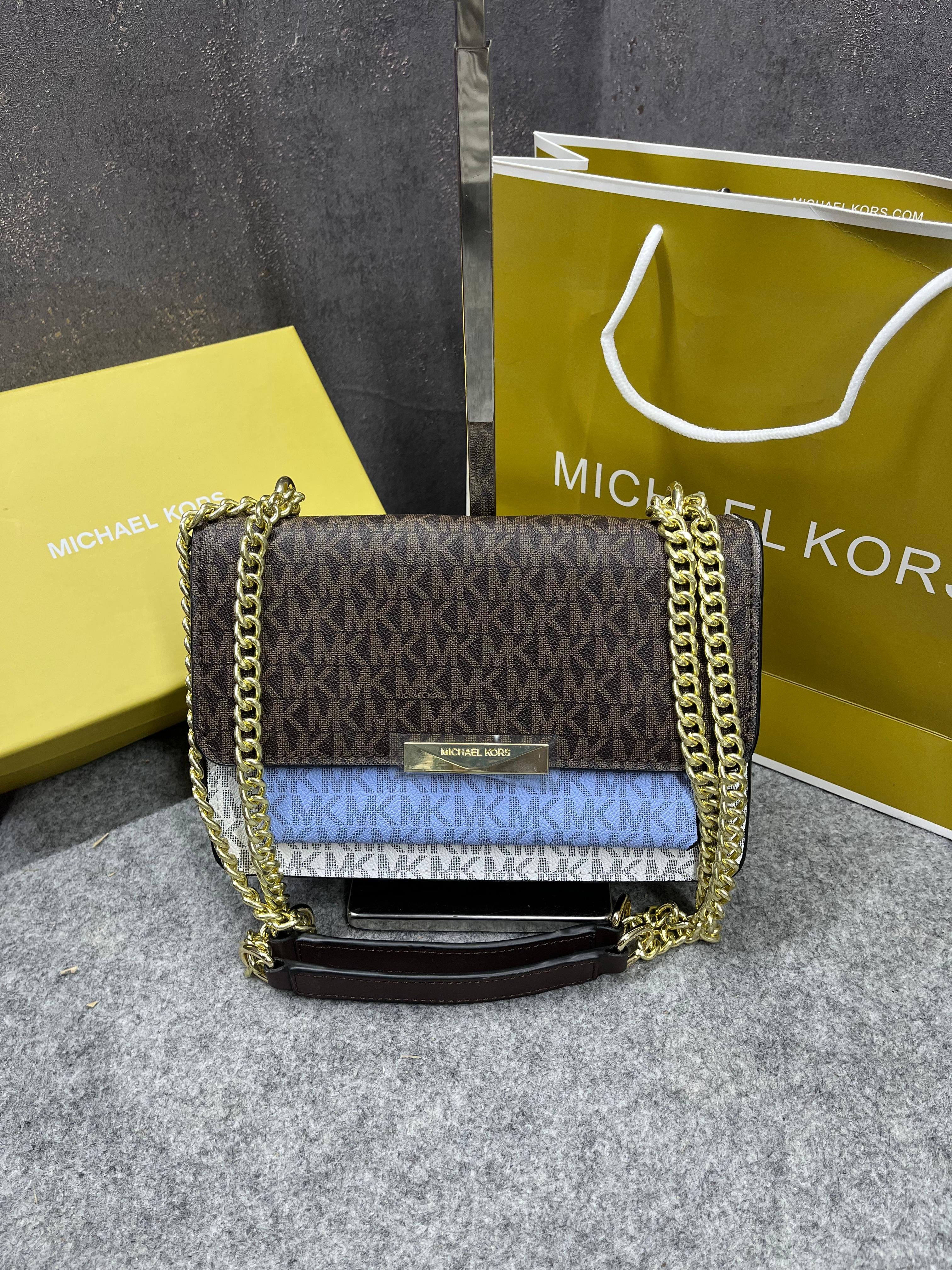 MICHAEL KORS JADE LARGE LOGO LEATHER CROSSBODY BAG