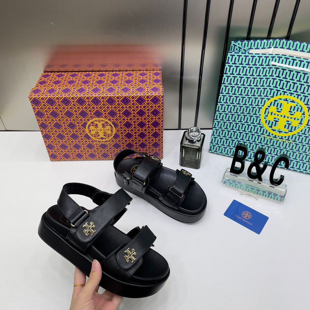 TORY BURCH KIRA LEATHER PLATFORM SANADALS