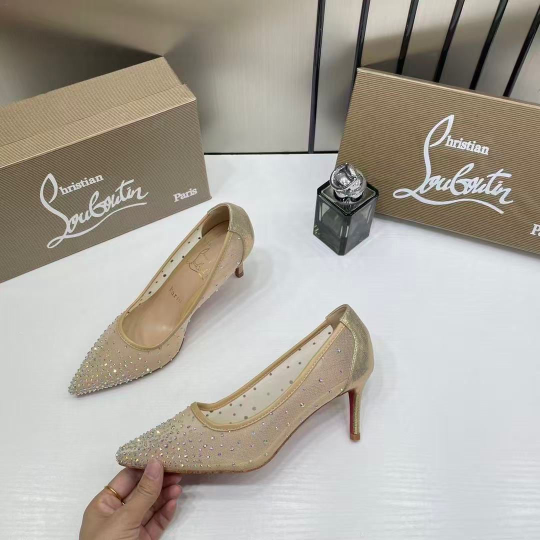 CHRISTIAN LOUBOUTIN FOLLIES STRASS WOMEN PUMP HEELS