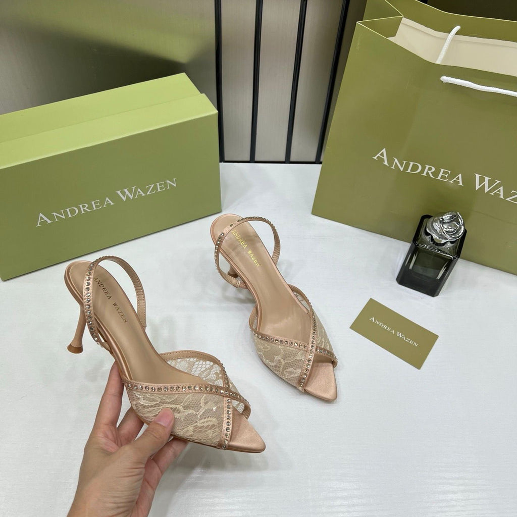 ANDREA WAZEN APRICOT KATY 105 SLINGBACK PUMPS