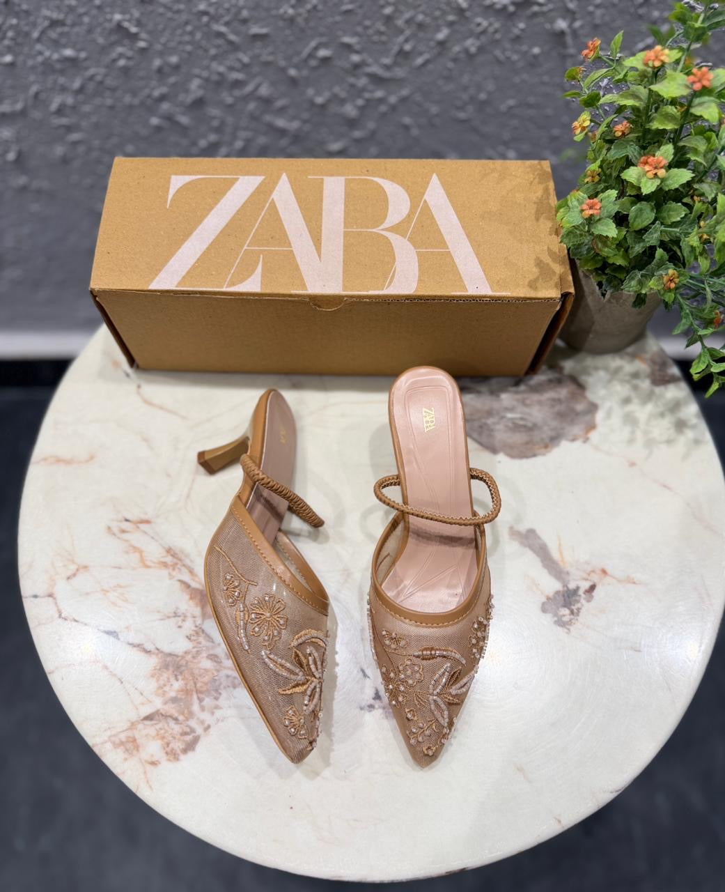 ZARA EMBROIDERY HEELS
