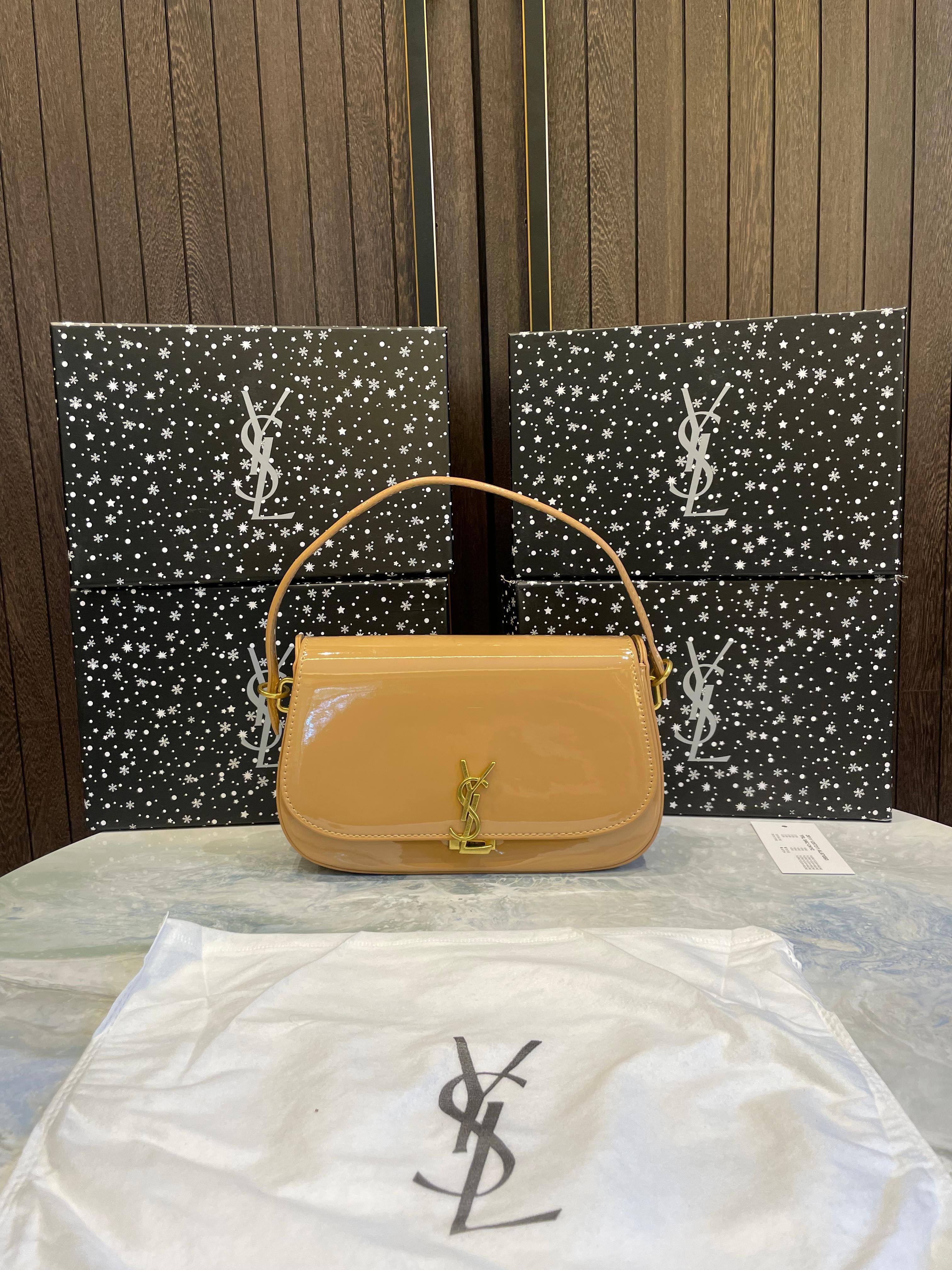 YSL SAINT LAURENT VOLTAIRE TOP HANDLE IN PATENT LEATHER
