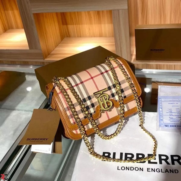 BURBERRY TB MONOGRAM QUILTED SHOULDER BAG