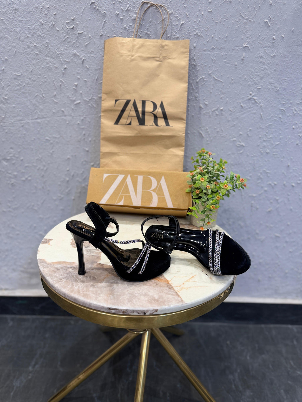 ZARA RHINESTONE EMBELLISHED HIGH HEELS