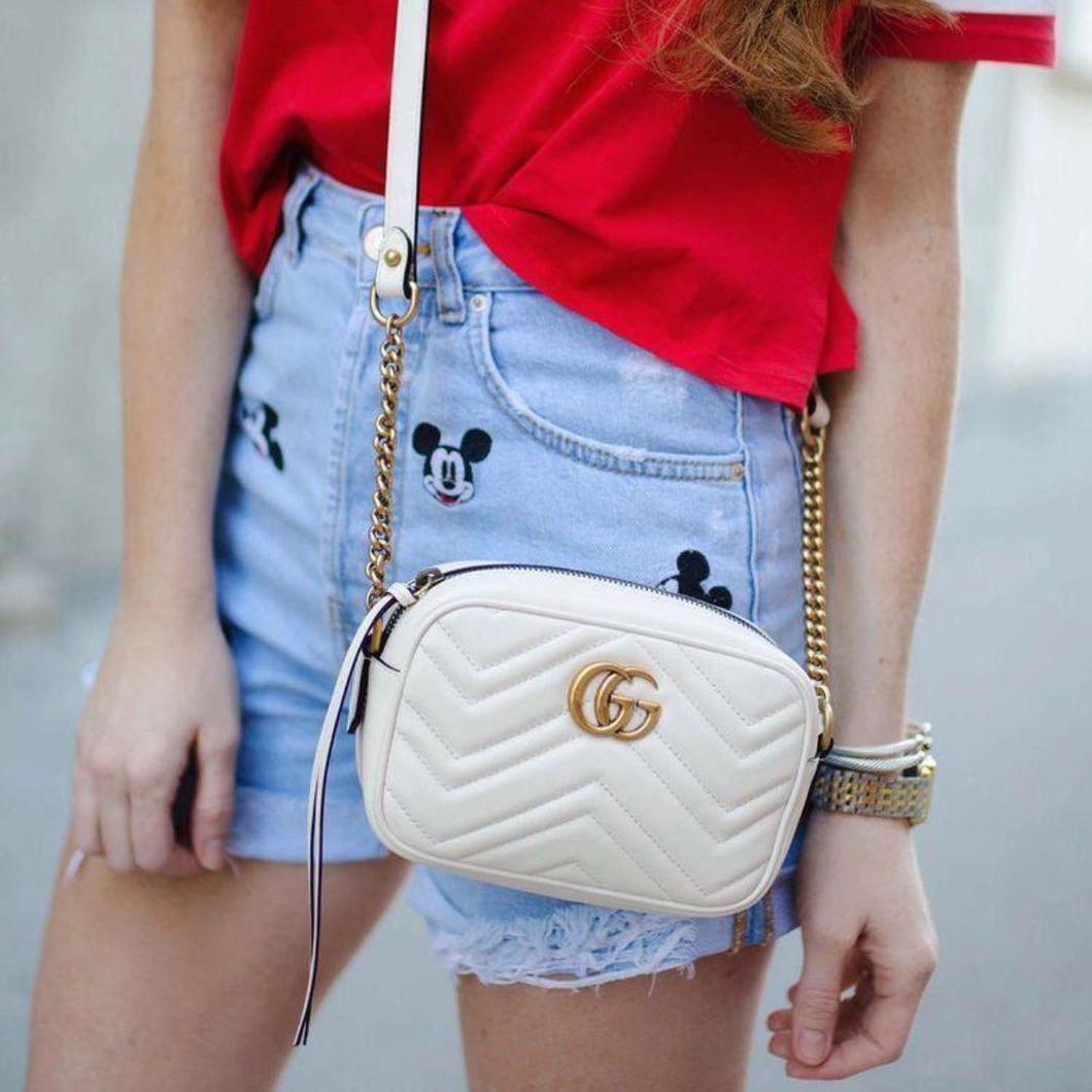 GUCCI GG MARMONT SMALL LEATHER SHOULDER BAG