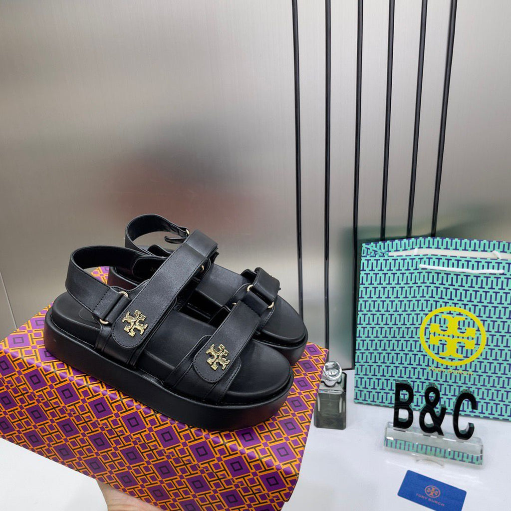 TORY BURCH KIRA LEATHER PLATFORM SANADALS