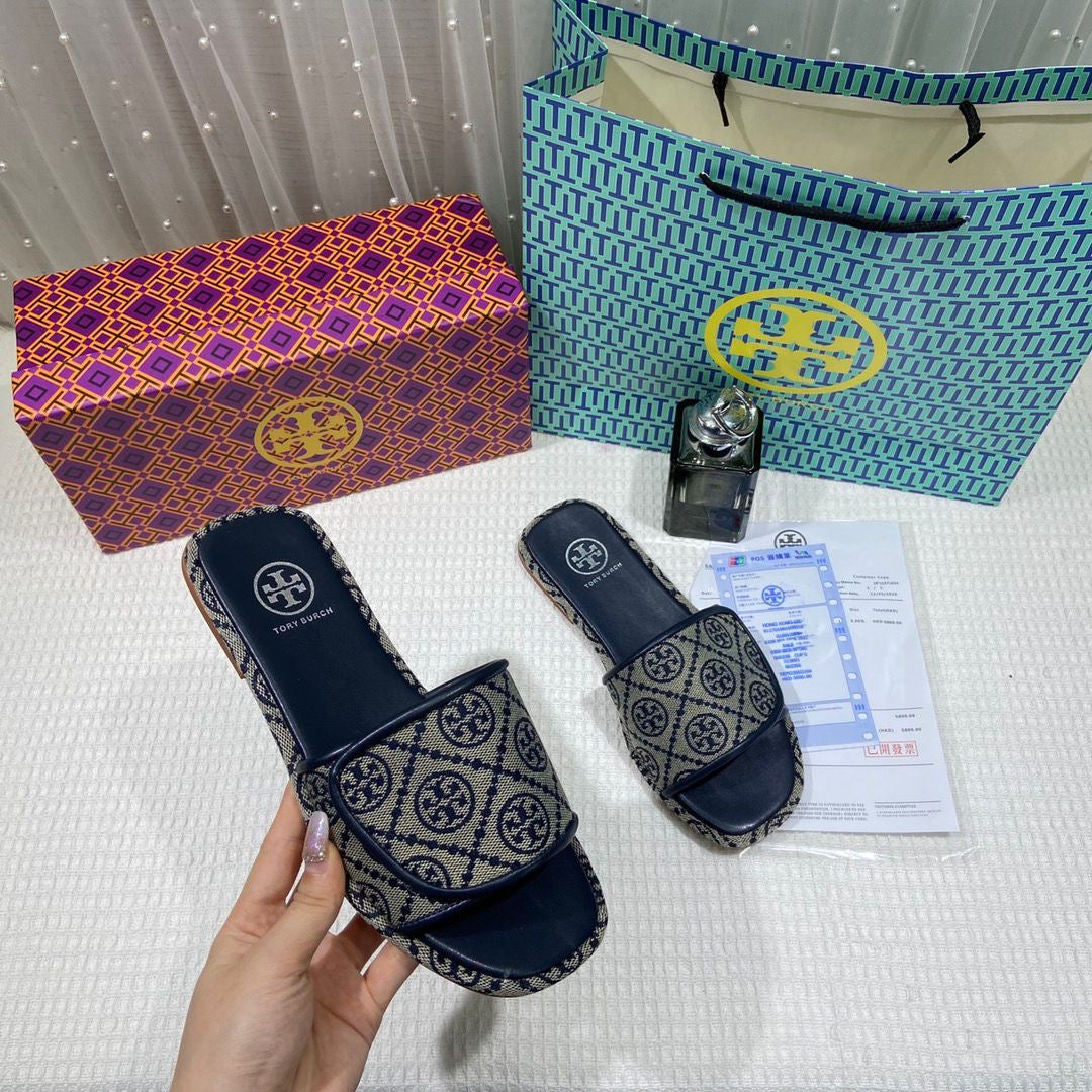 TORY BURCH T MONOGRAM BUBBLE SLIDE SANDAL