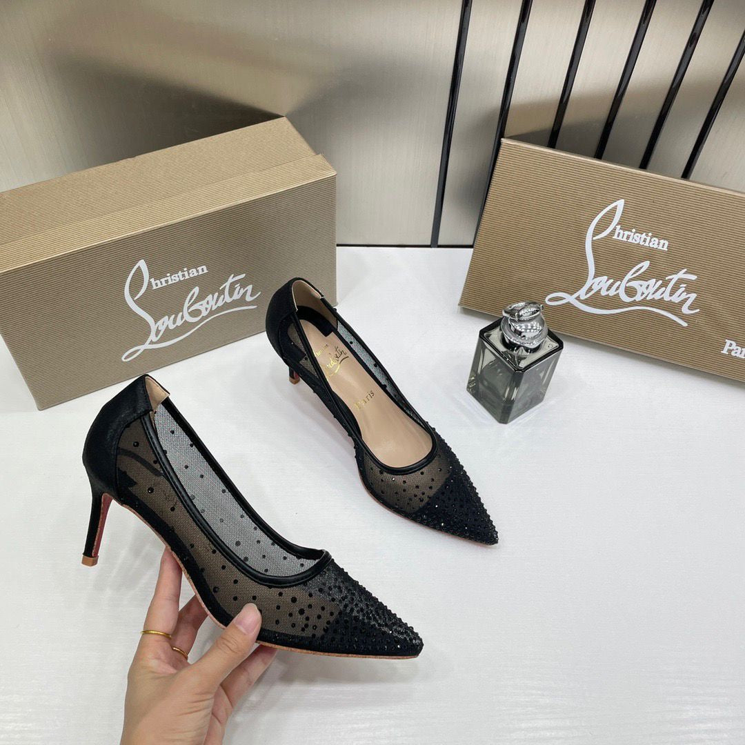 CHRISTIAN LOUBOUTIN FOLLIES STRASS WOMEN PUMP HEELS