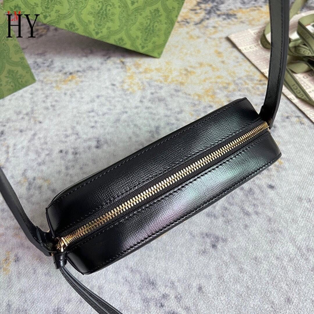GUCCI UNISEX SHOULDER BAG WITH LOGO BLACK MESSENGER
