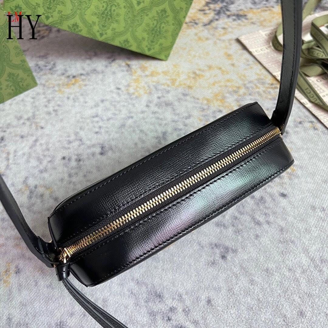 GUCCI UNISEX SHOULDER BAG WITH LOGO BLACK MESSENGER