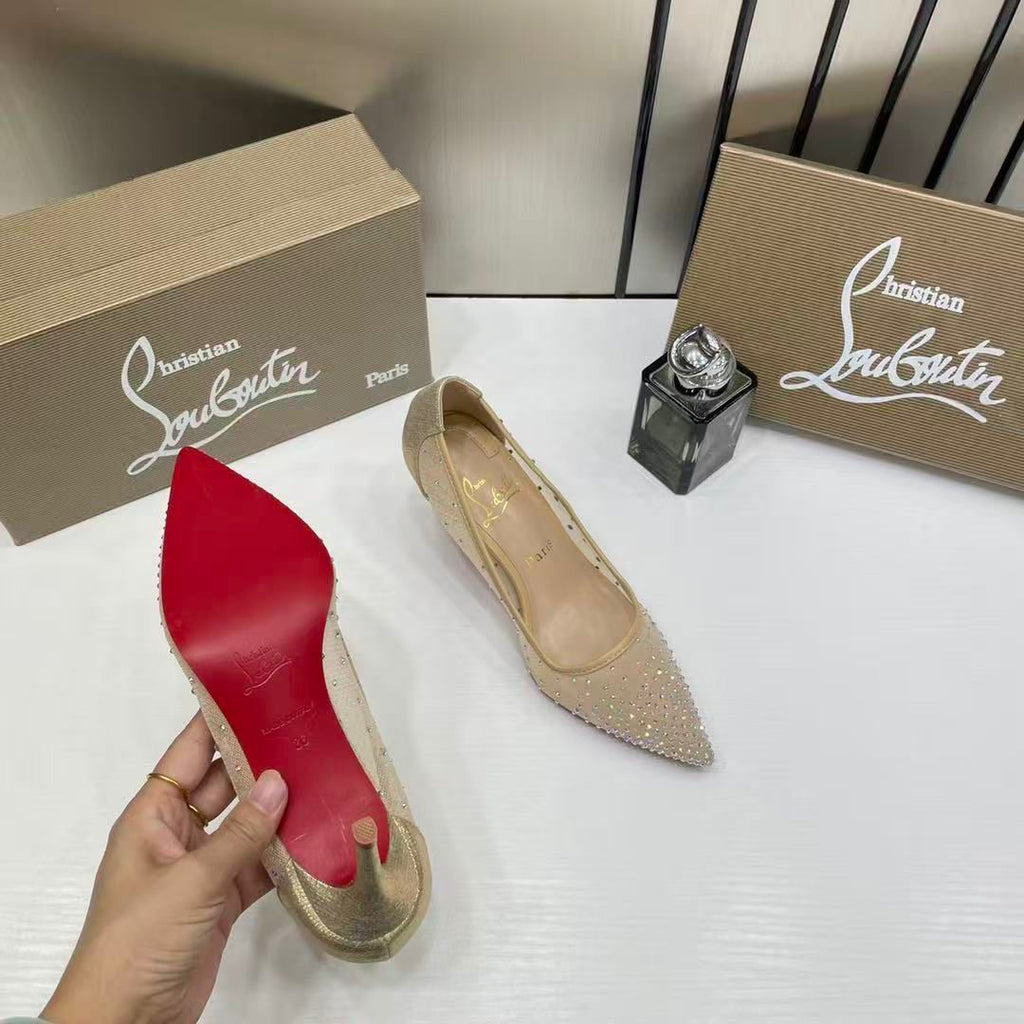 CHRISTIAN LOUBOUTIN FOLLIES STRASS WOMEN PUMP HEELS