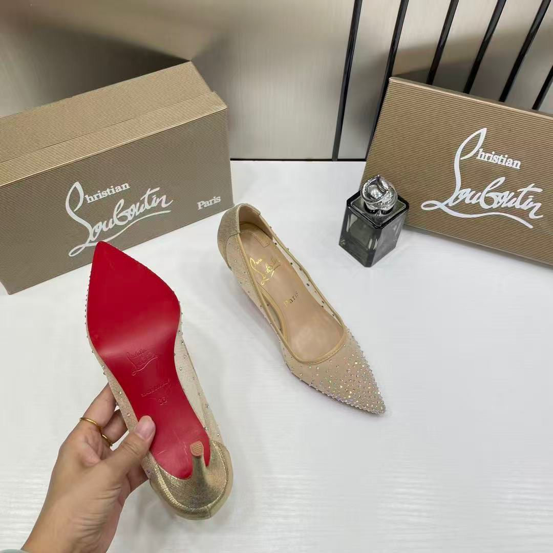 CHRISTIAN LOUBOUTIN FOLLIES STRASS WOMEN PUMP HEELS