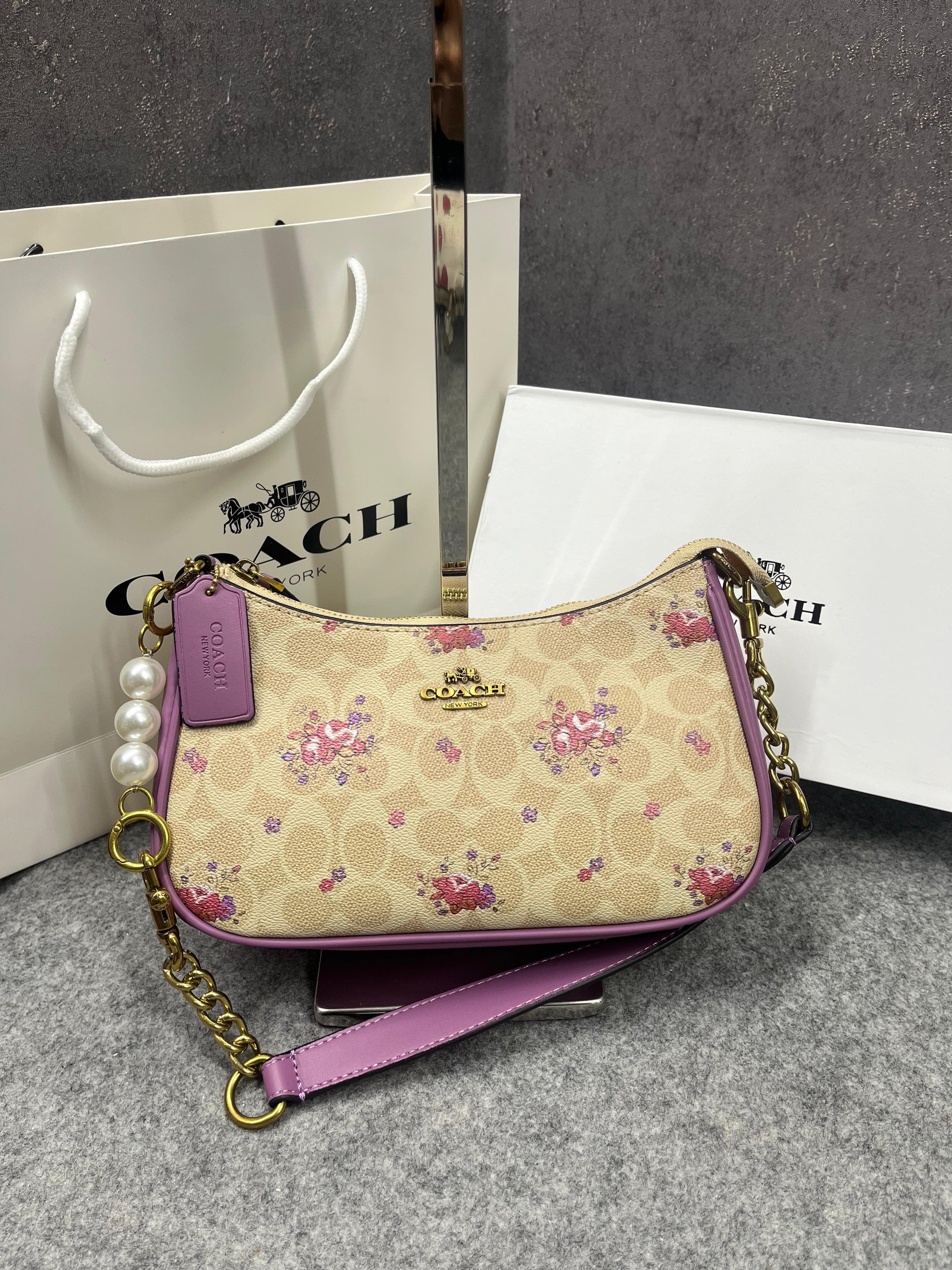 COACH TERI SHOULDER BAG SIGNATURE CANVAS