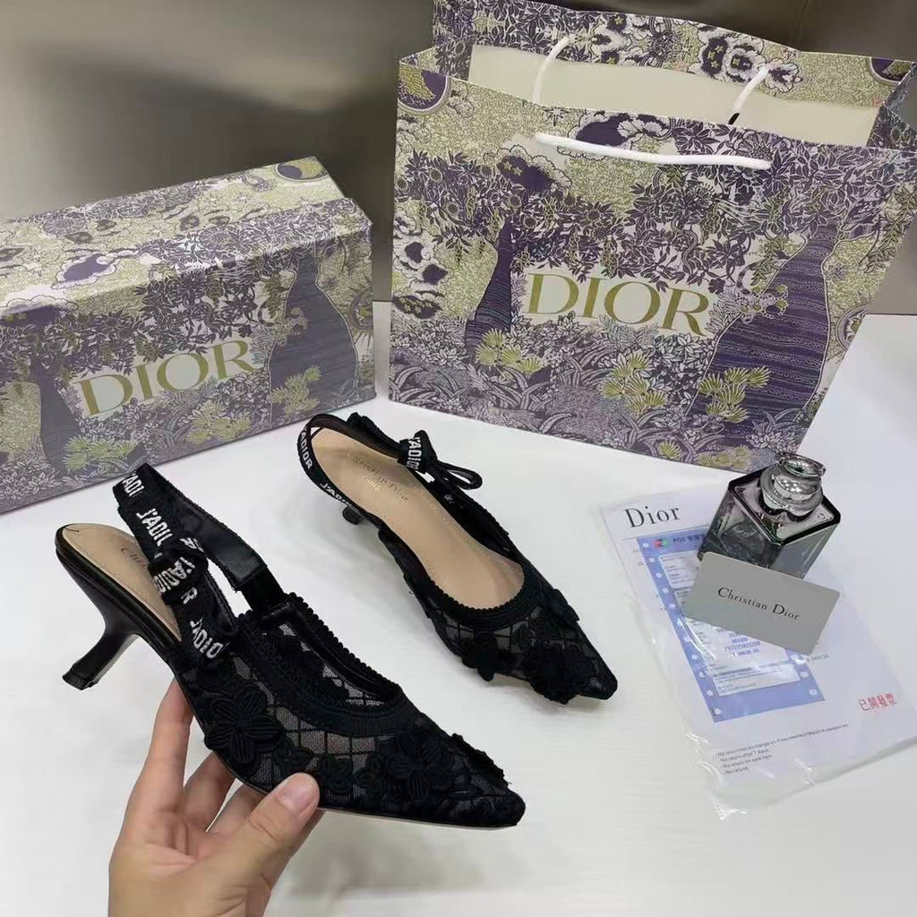 DIOR JADIOR SLINGBACK HEELS PUMPS BLACK