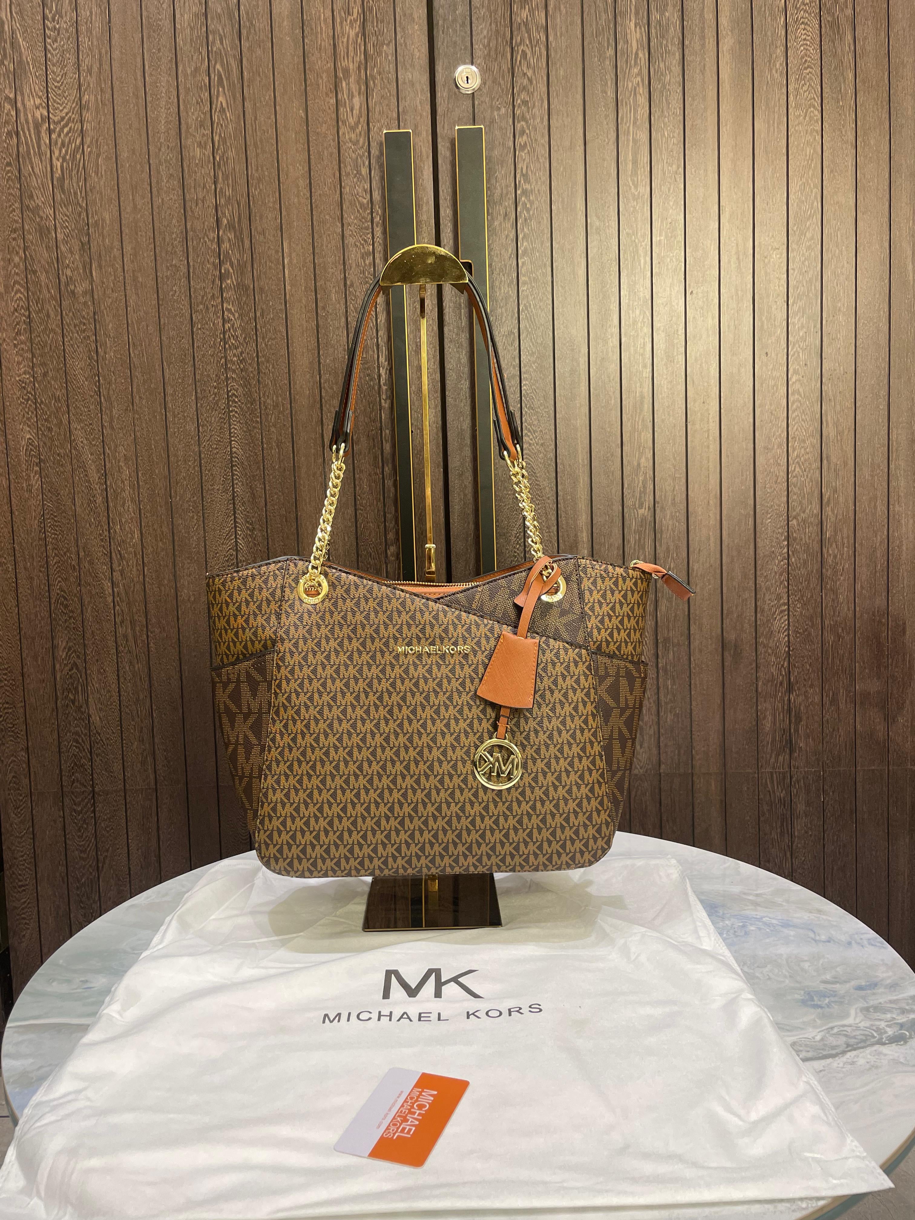 MICHAEL KORS BROWN JET SET LARGE TOTE
