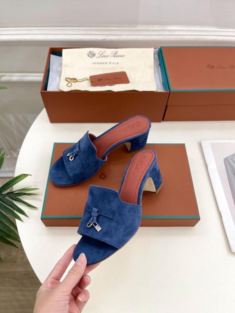 LORO PIANA SUMMER CHARMS SUEDE HEEL