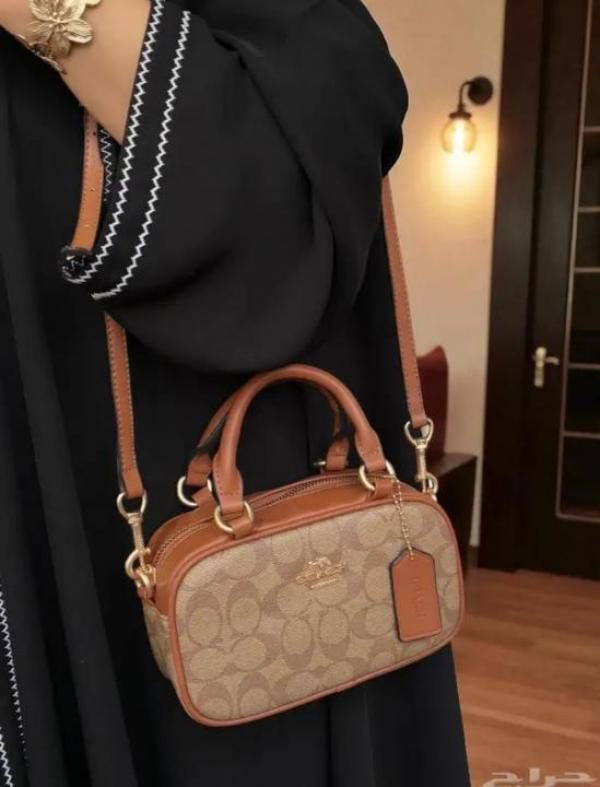 COACH TAUPE LOGO MINI SNATCHEL