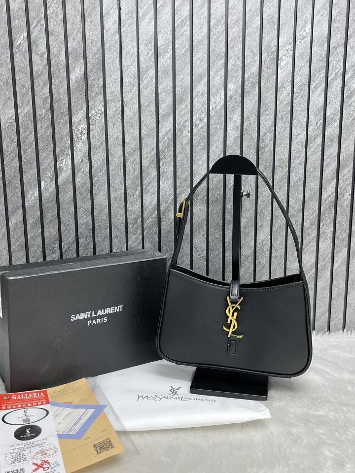 YSL SAINT LAURENT HOBO LEATHER SHOULDER BAG