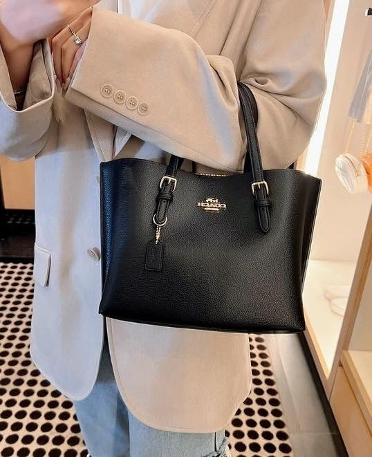 COACH MOLLIE TOTE SIGNATURE CANVAS LEATHER