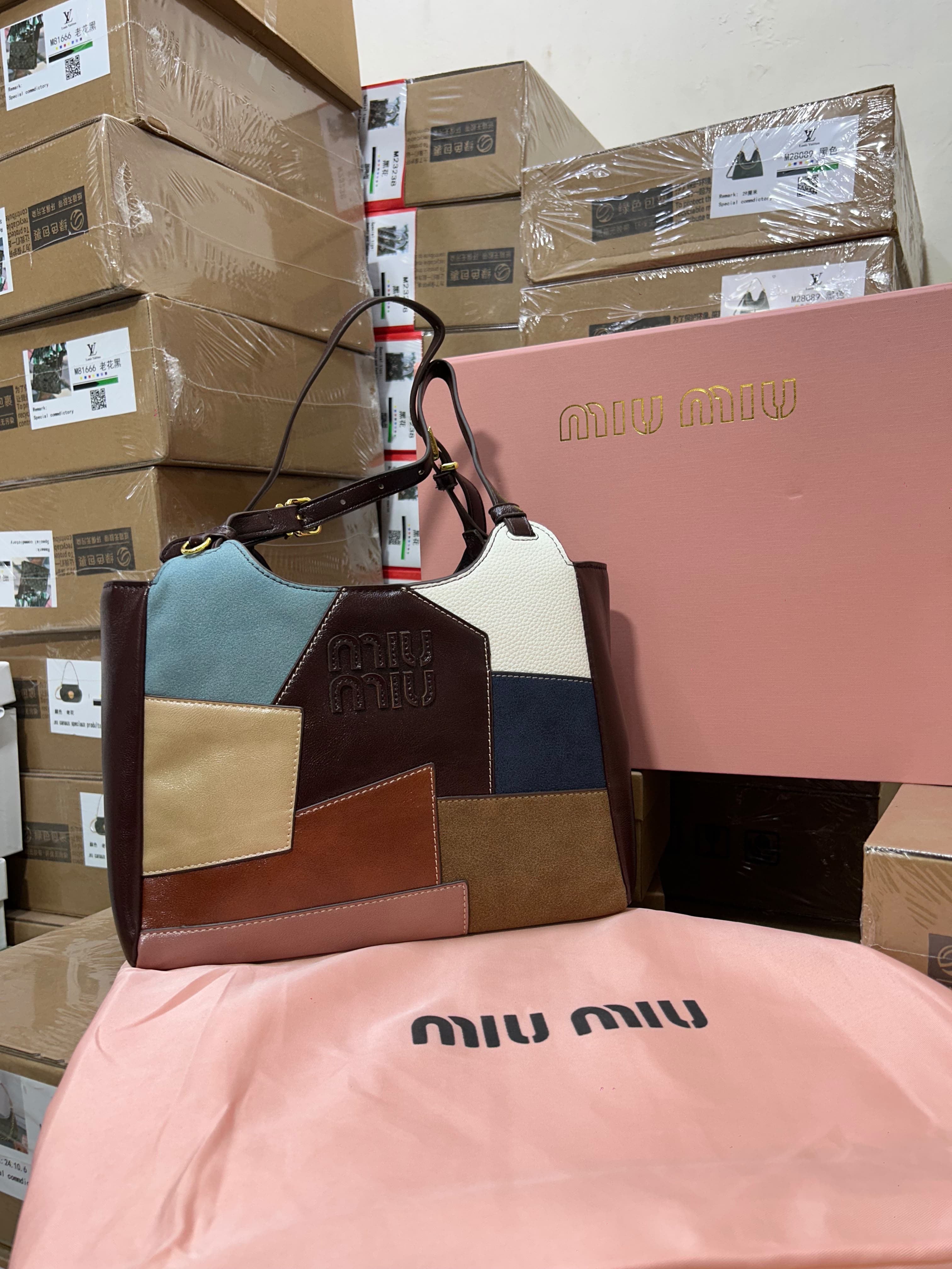 MIU MIU LEATHER MINI TOTE BAG
