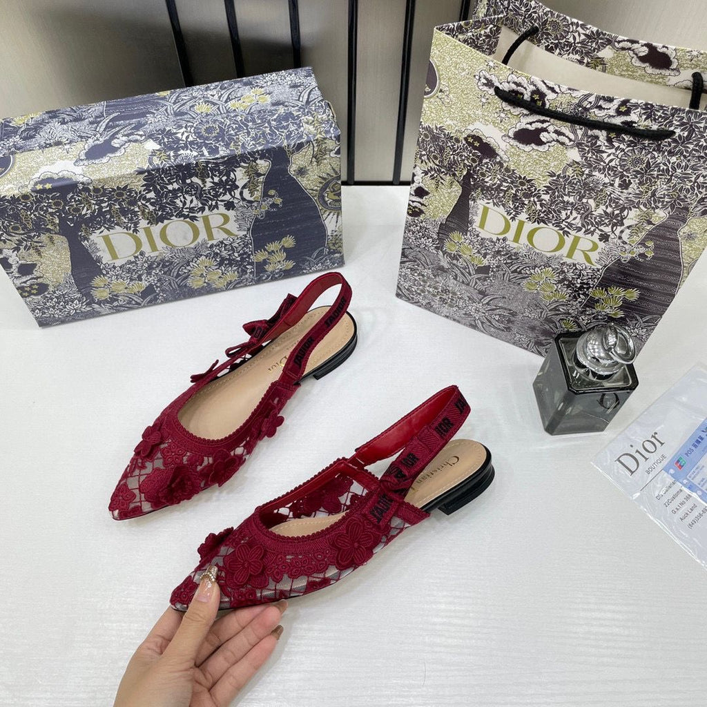 CHRISTIAN DIOR JADIOR SLINGBAG TRANSPARENT MESH RED DIOR EMBRODIERY FLAT