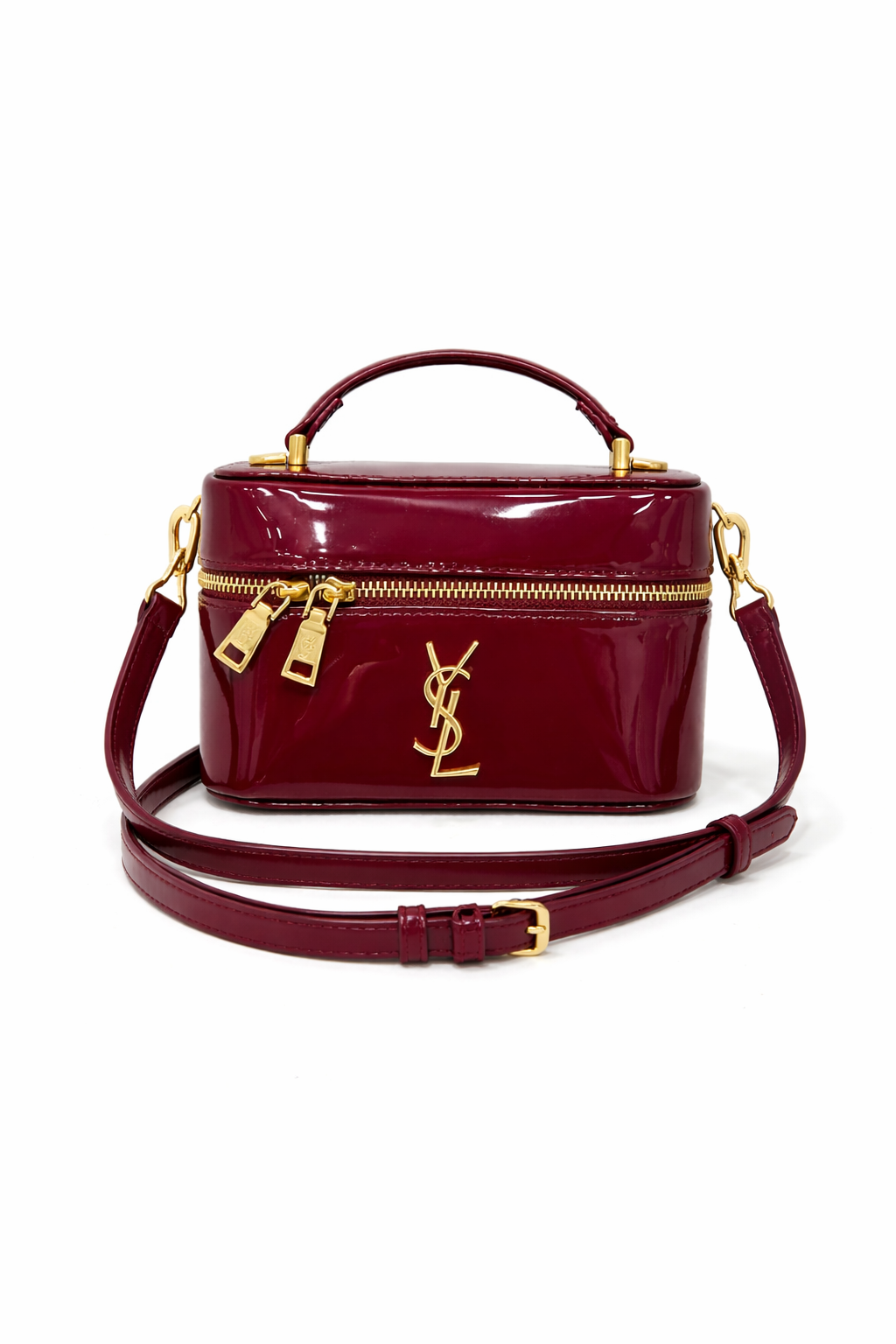 YSL SAINT LAURENT GABY PATENT LEATHER VANITY BAG