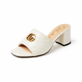 GUCCI GG MARKONT WHITE MULES SANDAL HEEL