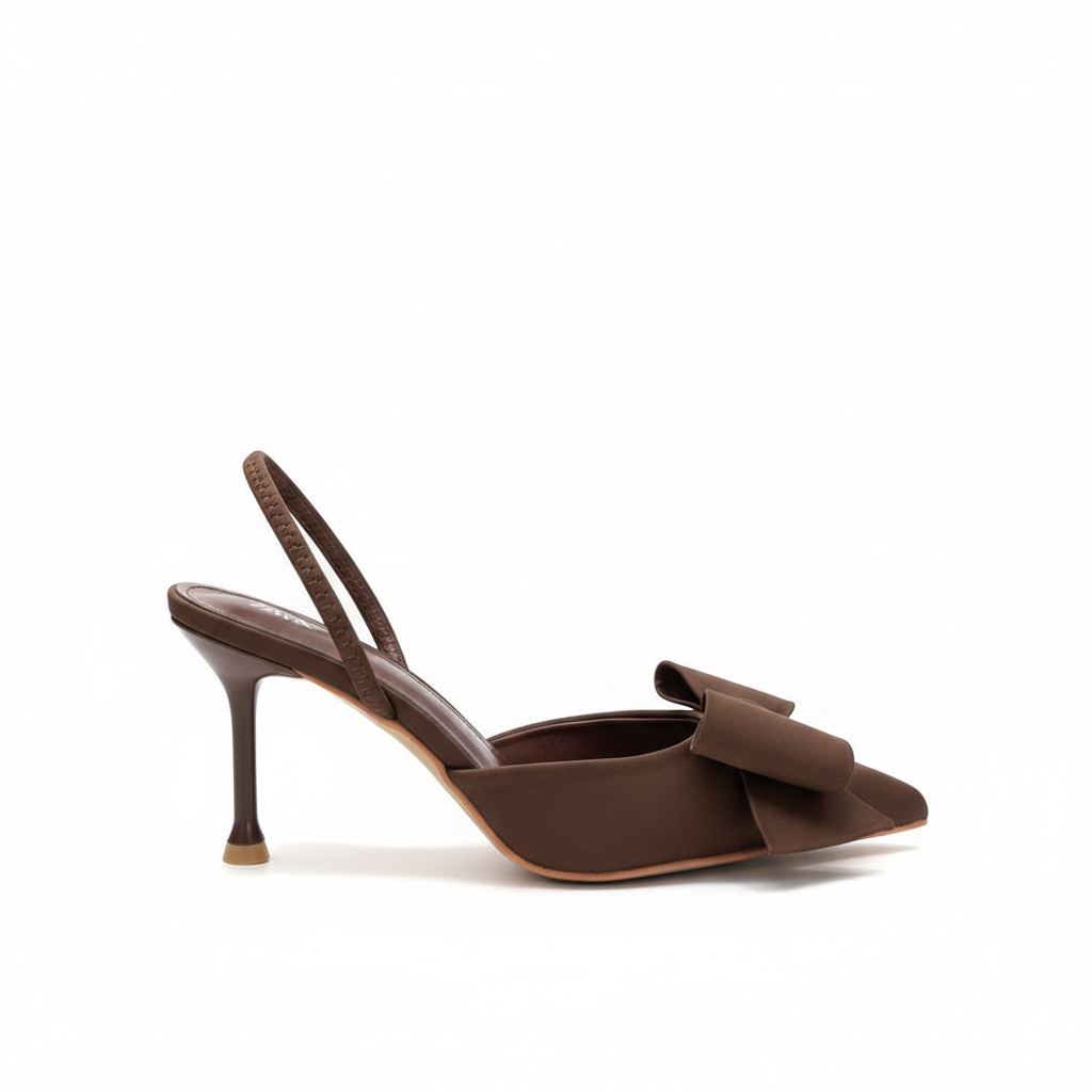 ZARA BROWN BOW HEEL