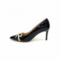 VALENTINO PUMP HEEL ELEGANT WOMEN BLACK PATENT LEATHER