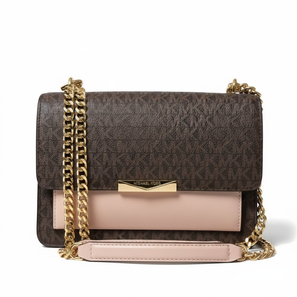 MICHAEL KORS JADE LARGE LOGO LEATHER CROSSBODY BAG