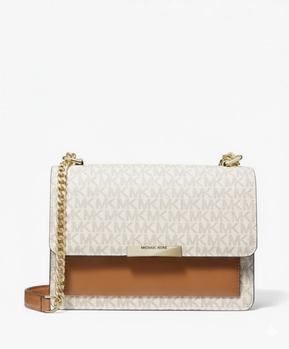 MICHAEL KORS JADE LARGE LOGO LEATHER CROSSBODY BAG