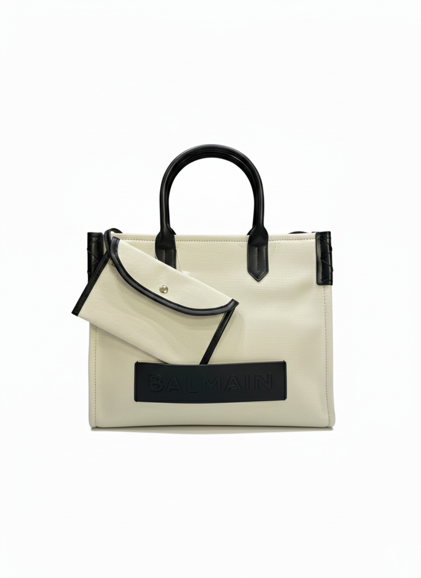 BALMAIN B ARMY EMBOSSED PANEL TOTE