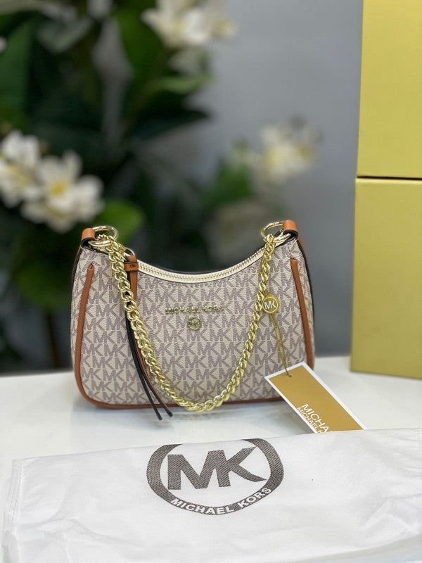 MICHAEL KORS MK JET SET SMALL CHARM SMALL LOGO POCHETTE