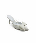 ZARA WOMEN PU BOW DETAIL HIGH HEELED MULES
