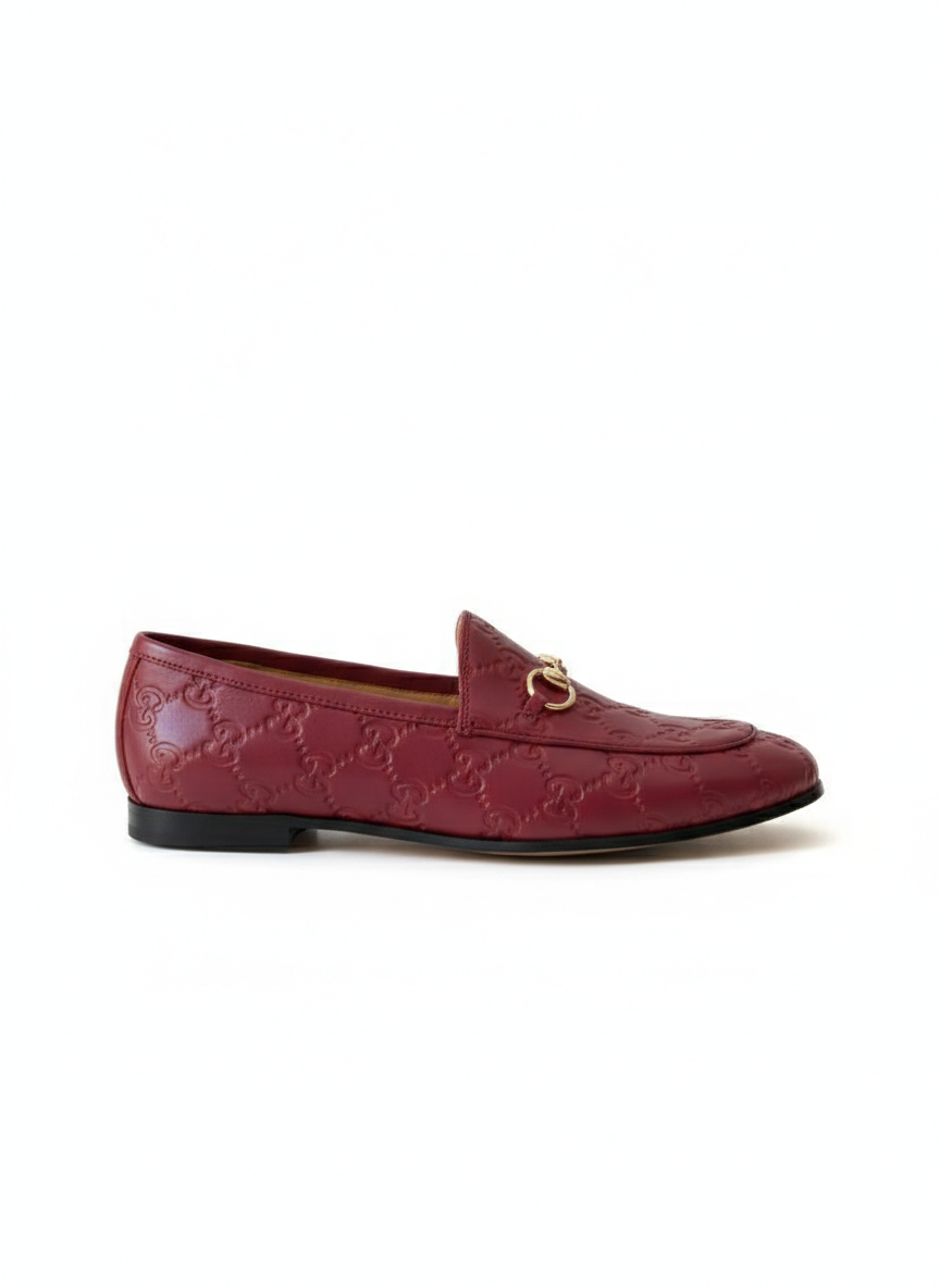 GUCCI JORDAAN MAROON LOAFERS