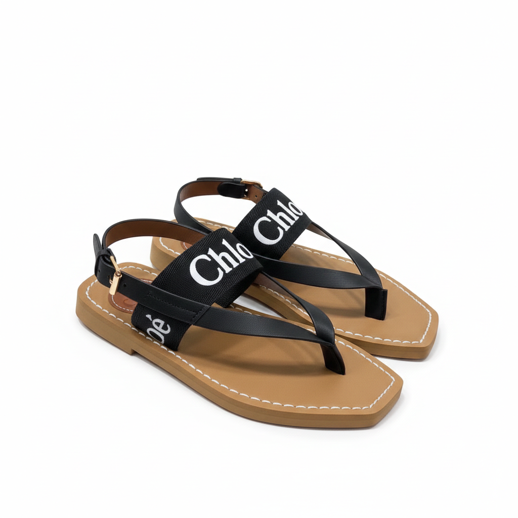 CHLOE WOODY FLAT SANDAL