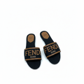 FENDI BLACK DENIM WASHED FLATS