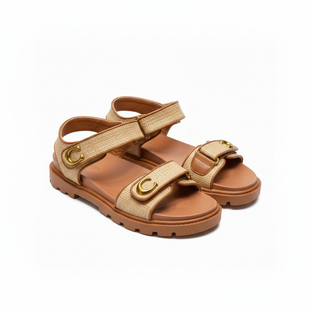 COACH PLAIN BROWN SANDALS