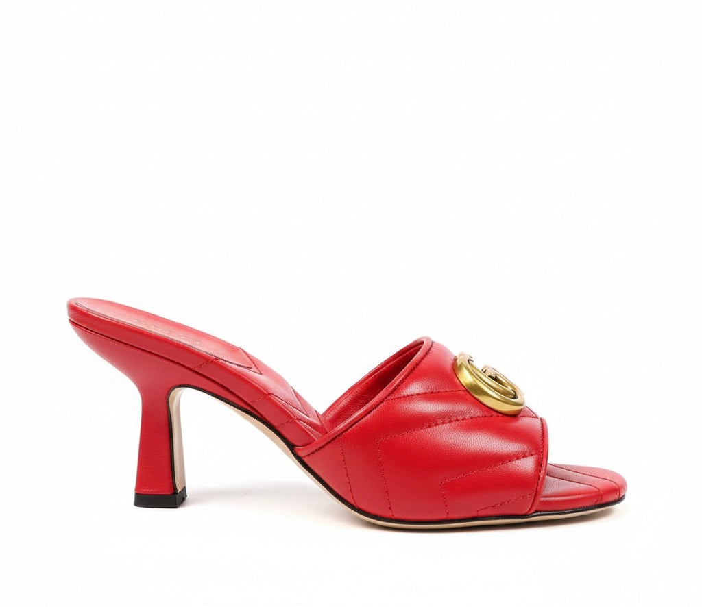 GUCCI GH MARMONT RED MULES SANDAL