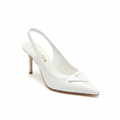 PRADA PATENT LEATHER SLINGBACK PUMPS WHITE