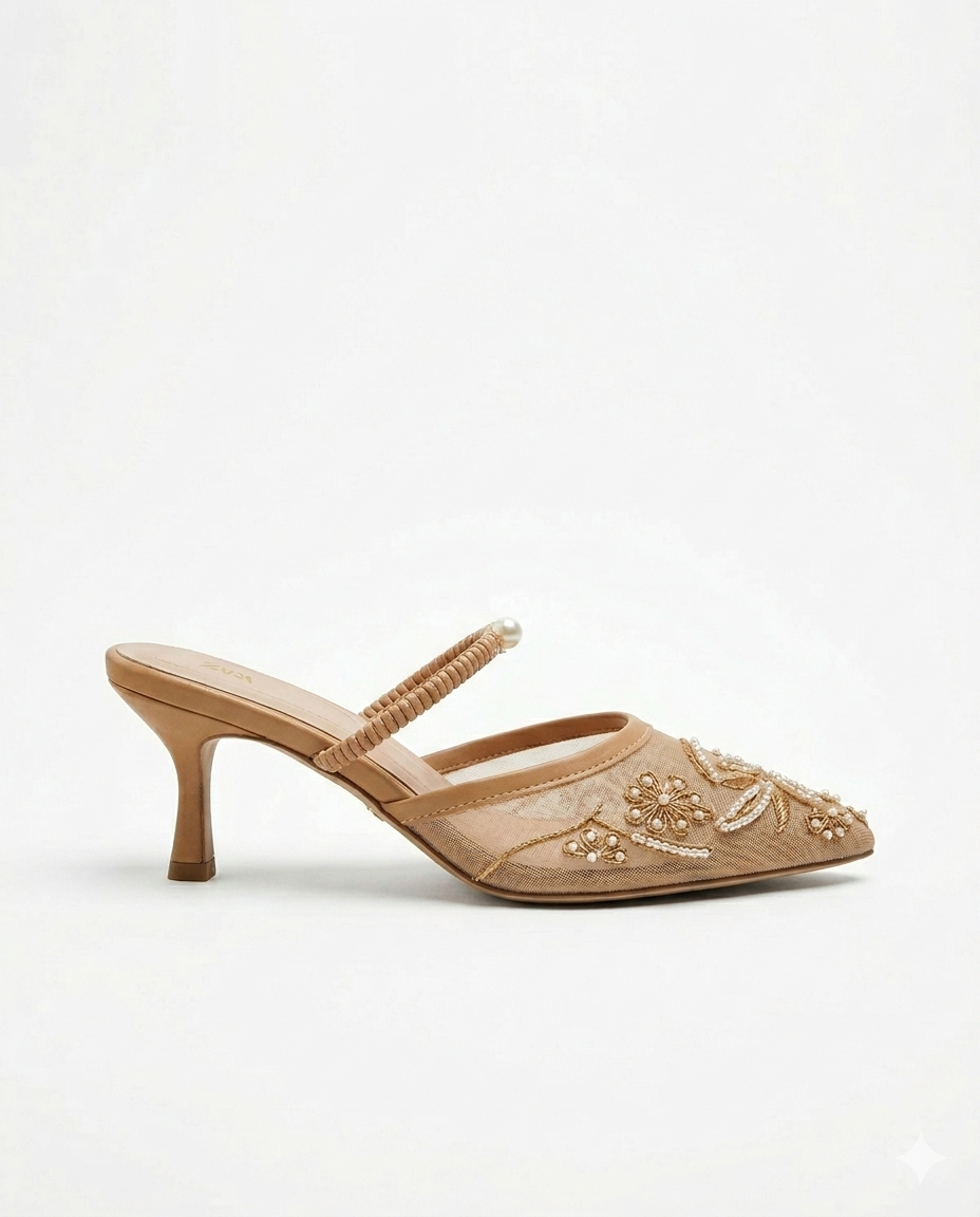 ZARA EMBROIDERY HEELS