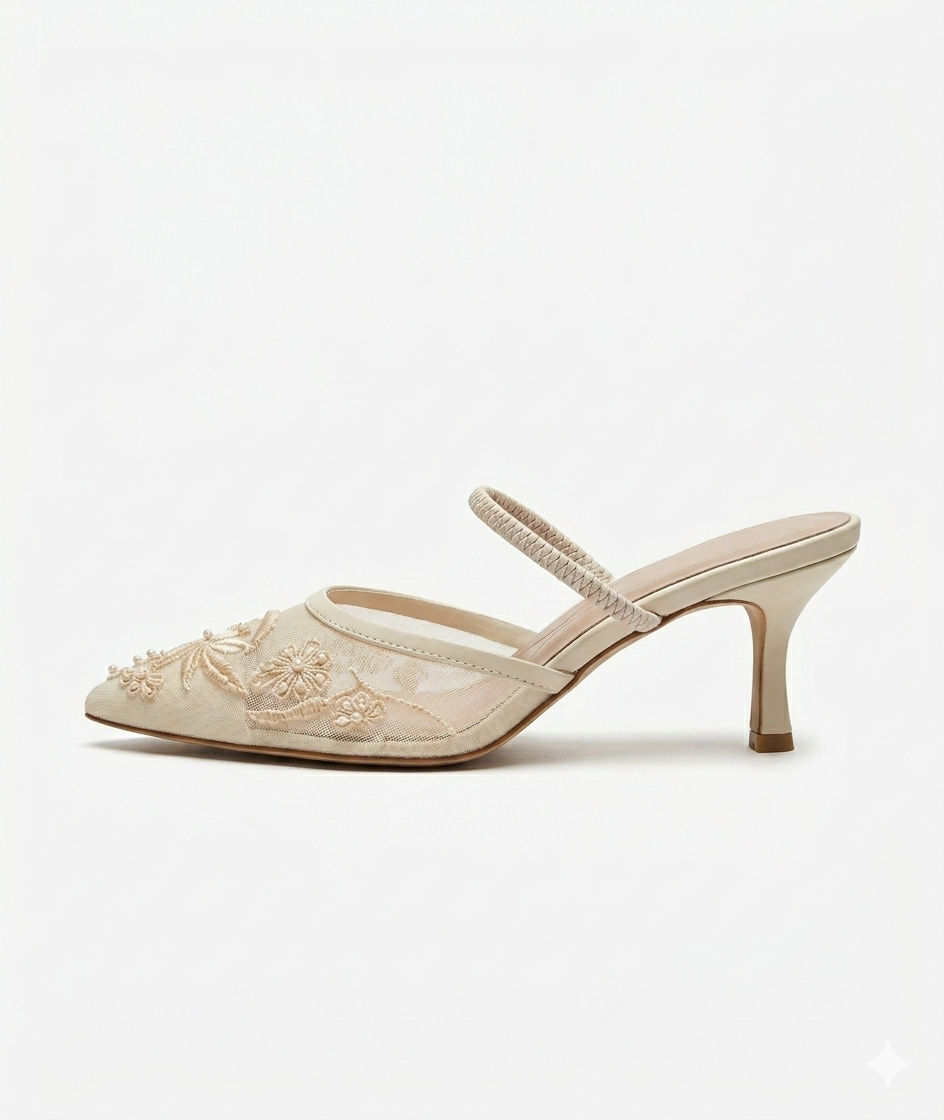 ZARA EMBROIDERY HEELS
