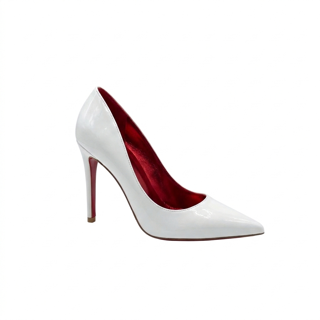 CHRISTIAN LOUBOUTIN MISS IRIZA 10 WHITE SPARKLE BOTTOM Z HEELS