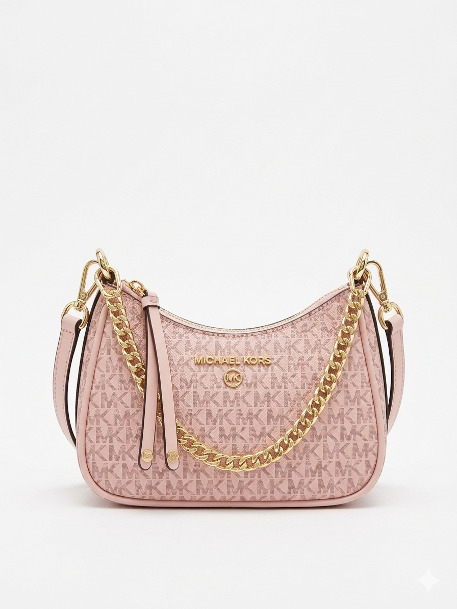 MICHAEL KORS MK JET SET SMALL CHARM SMALL LOGO POCHETTE