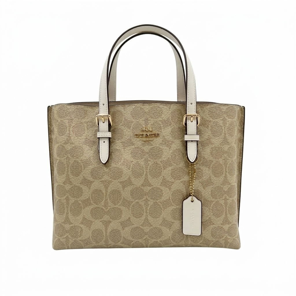 COACH MOLLIE TOTE SIGNATURE CANVAS LEATHER